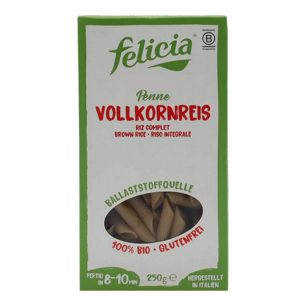 Felicia bio gluténmentes barnarizs penne tészta 250 g