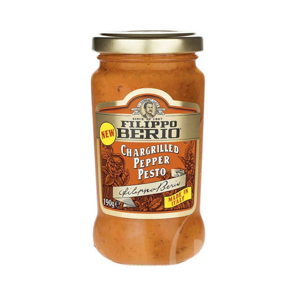 Pesto Filippo Berio s grilovanou paprikou na dřevěné šťávě 190 g