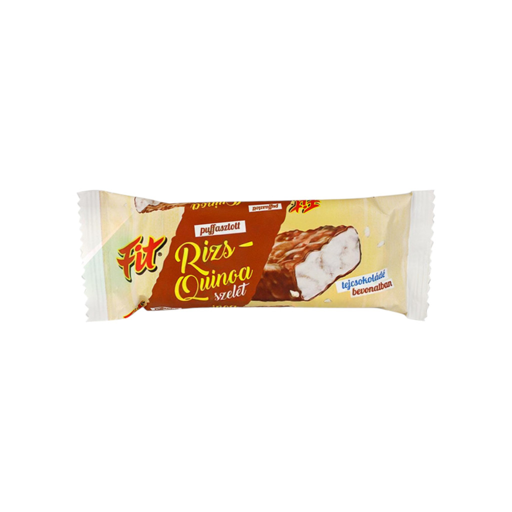 Fit gepuffter Reis-Quinoa-Riegel mit Milchschokoladenüberzug 18 g