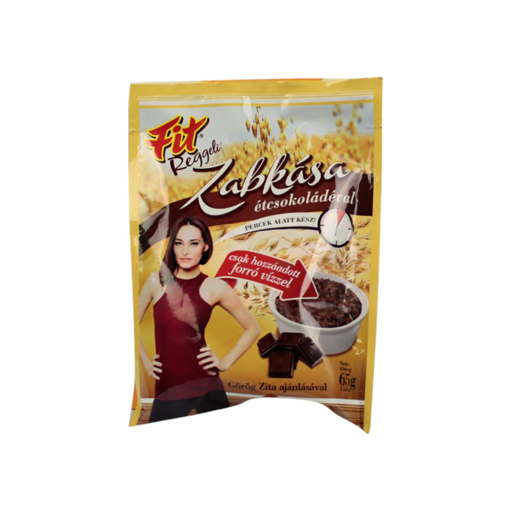 Healthy breakfast with oatmeal and dark chocolate 65 g