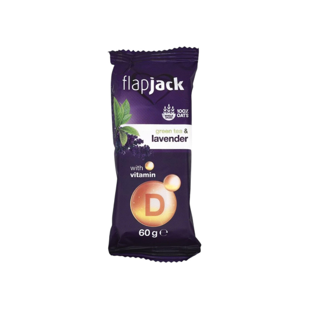 FLAPJACK LEMON-LAVENDER-GREEN TEA FLAVORED OAT BAR WITH VITAMIN D, 60 g
