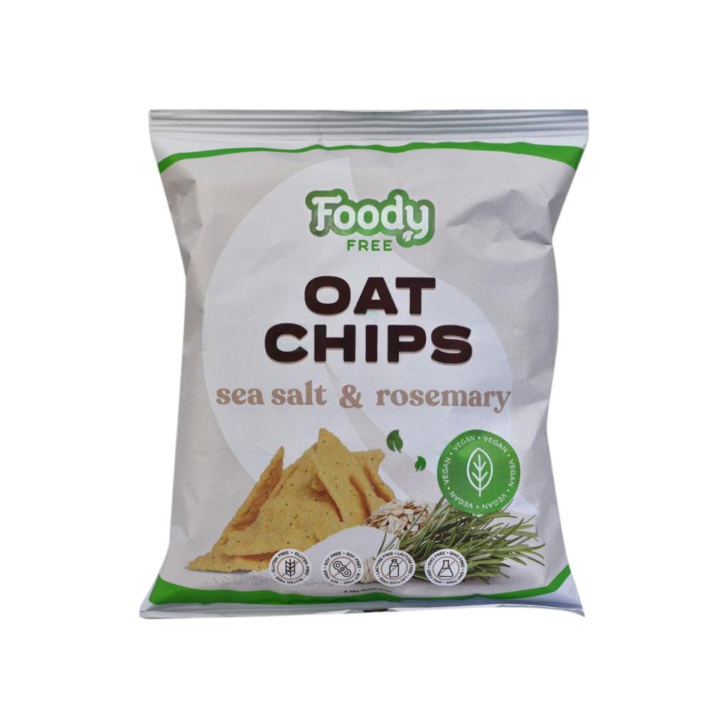 Bezpłatne bezglutenowe płatki owsiane Foody Free z solą morską i rozmarynem 50 g