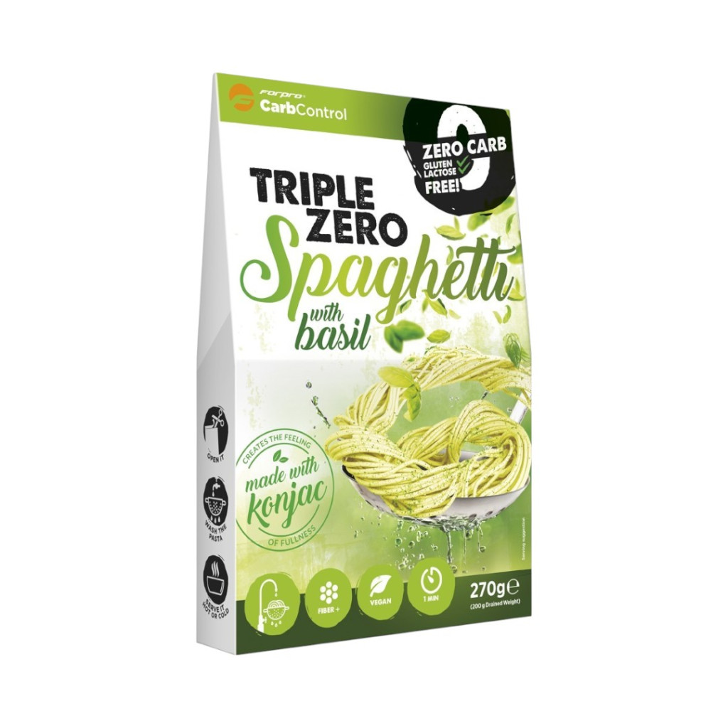 Forpro zero calorie pasta - spaghetti with basil, sugar/fat/lactose/gluten/soy free 270 g