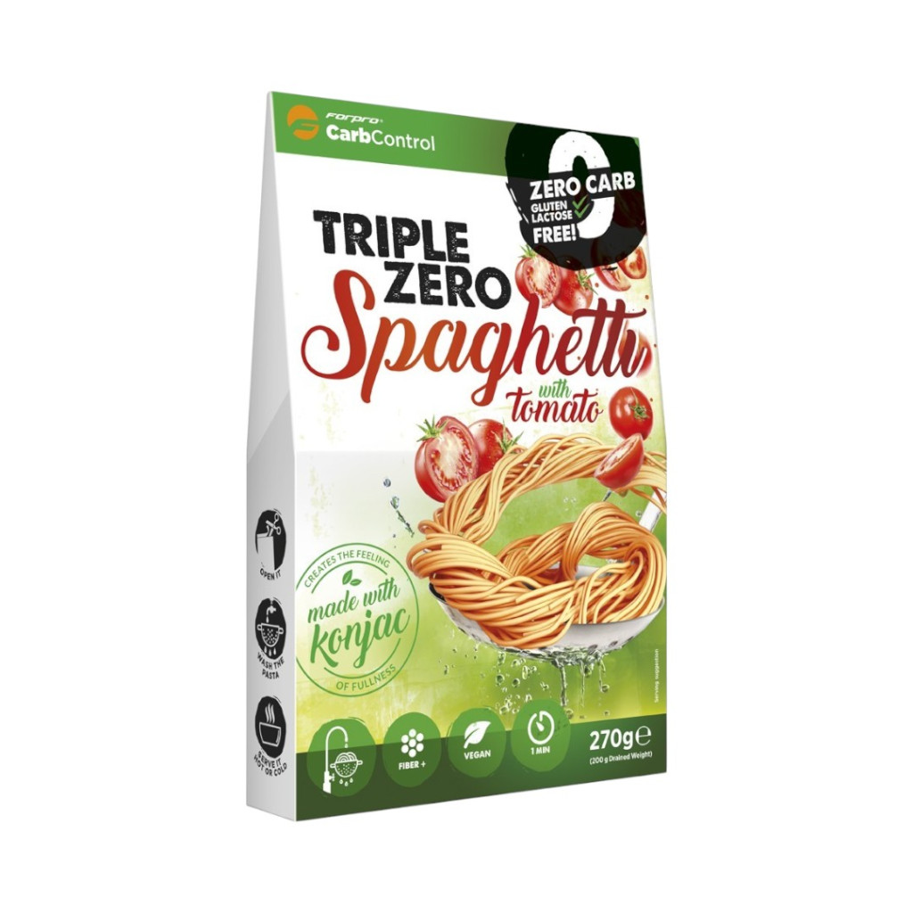 Těstoviny Forpro se nulovým obsahem kalorií - špagety se šťávou z rajčat, bez cukru/tuku/laktózy/glutenu/soja 270 g