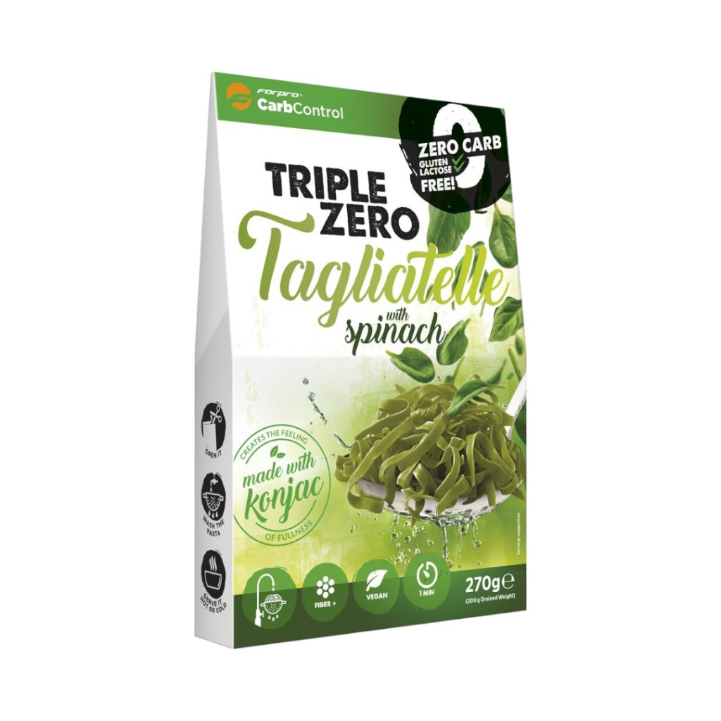 Forpro Zero Calorie Pasta with Spinach - tagliatelle sugar/fat/lactose/gluten/soy free 270 g