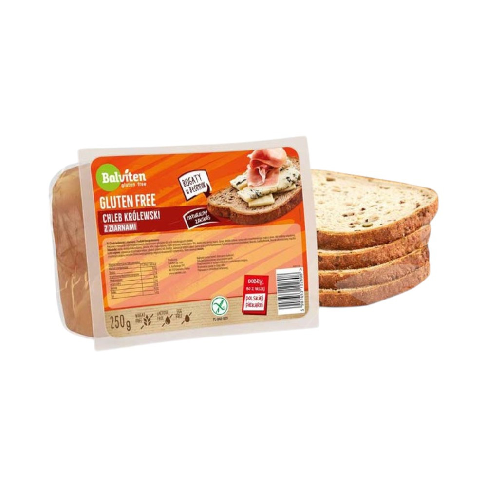GLUTÉNMENTES BALVITEN ROYAL MAGVAS KENYÉR KOVÁSSZAL  250 g