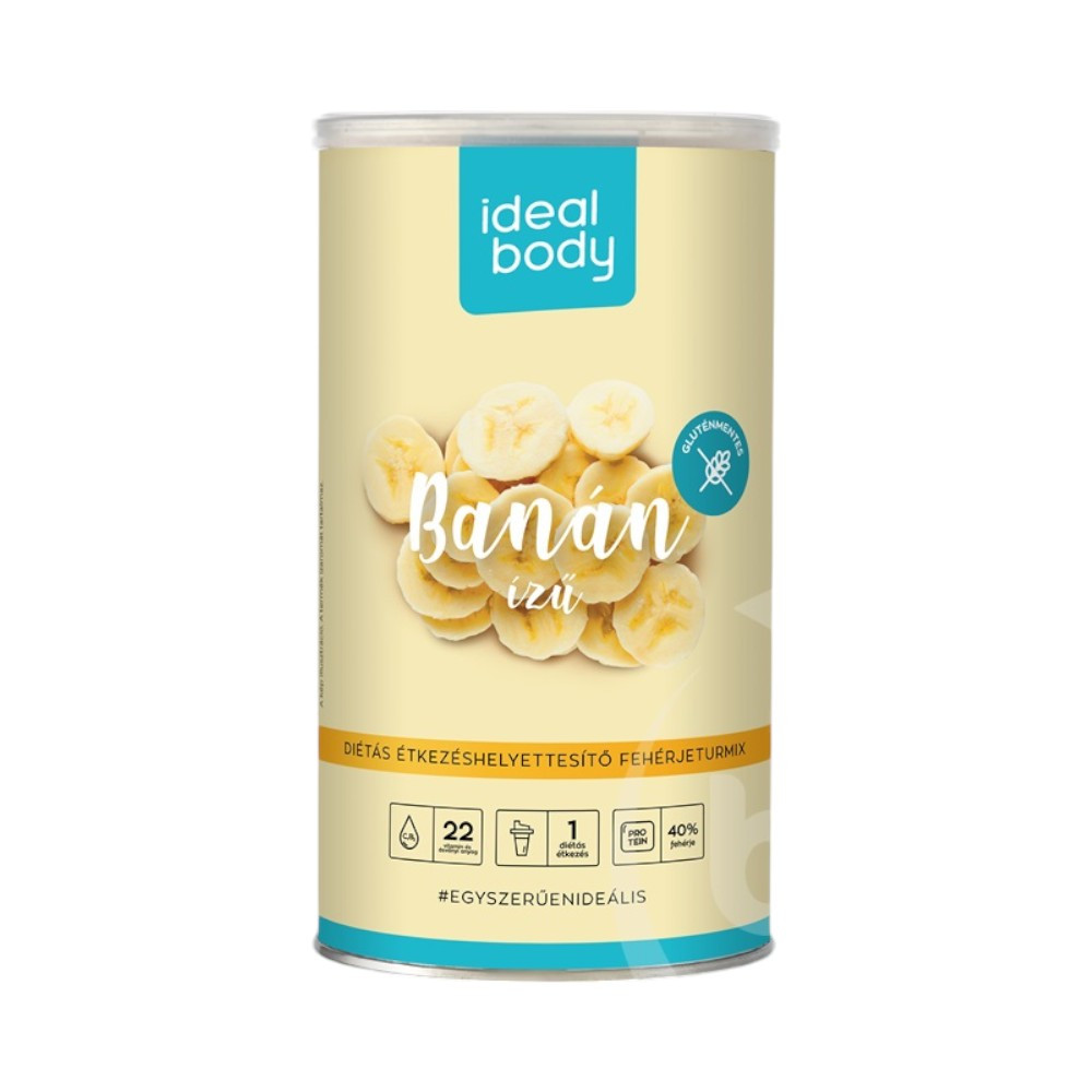 Smoothie dietetic IdealBody fără gluten cu aromă de banană, 525 g