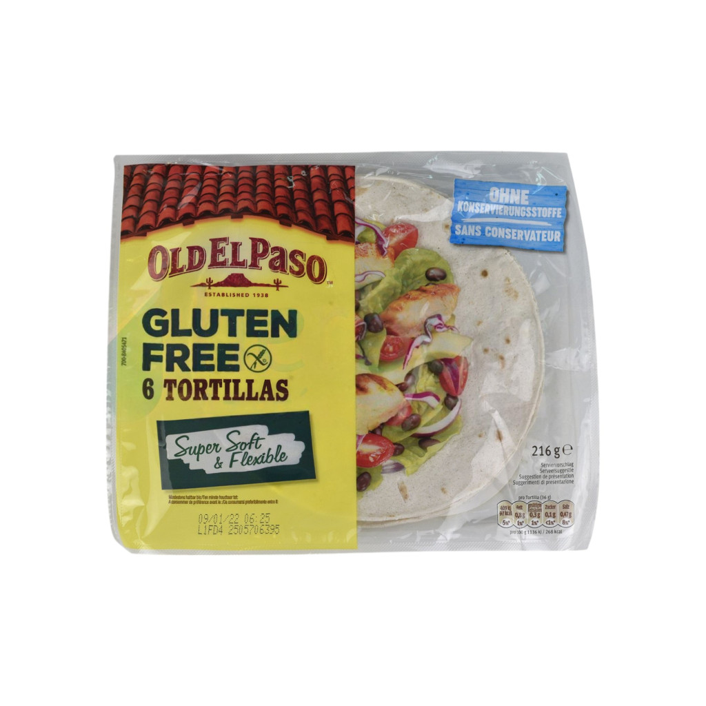 GLUTÉNMENTES OLD EL PASO TORTILLA LAP 216 g