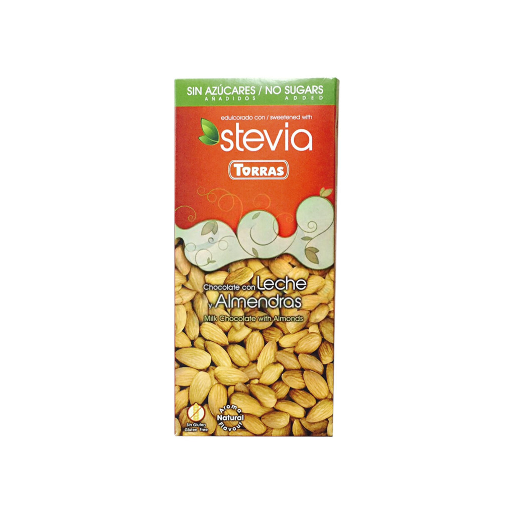 BEZLEPKOVÁ MANDLOVÁ ČOKOLÁDA S MÄKČENÝM MLIEKOM BEZ PRÍDANÉHO CUKRU SO SLADIDILOM 125 g