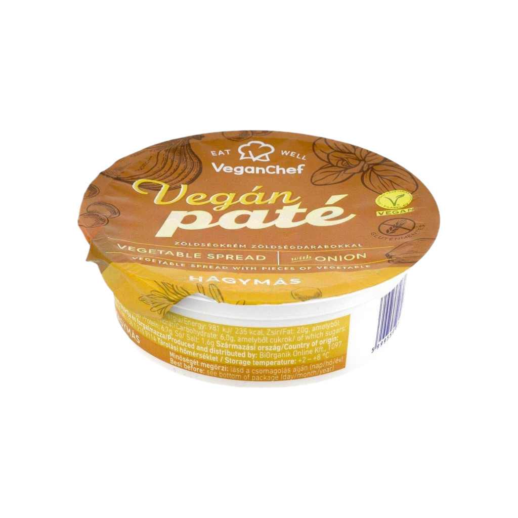 GLUTÉNMENTES VEGANCHEF PATÉ ZÖLDSÉGKRÉM SÜLT HAGYMÁS 110G [H]