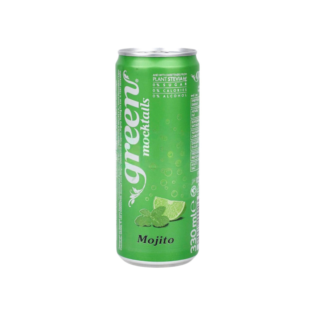 GREEN MOCKTAILS MOJITO SZÉNSAVAS ITAL CUKORMENTES 330 ml