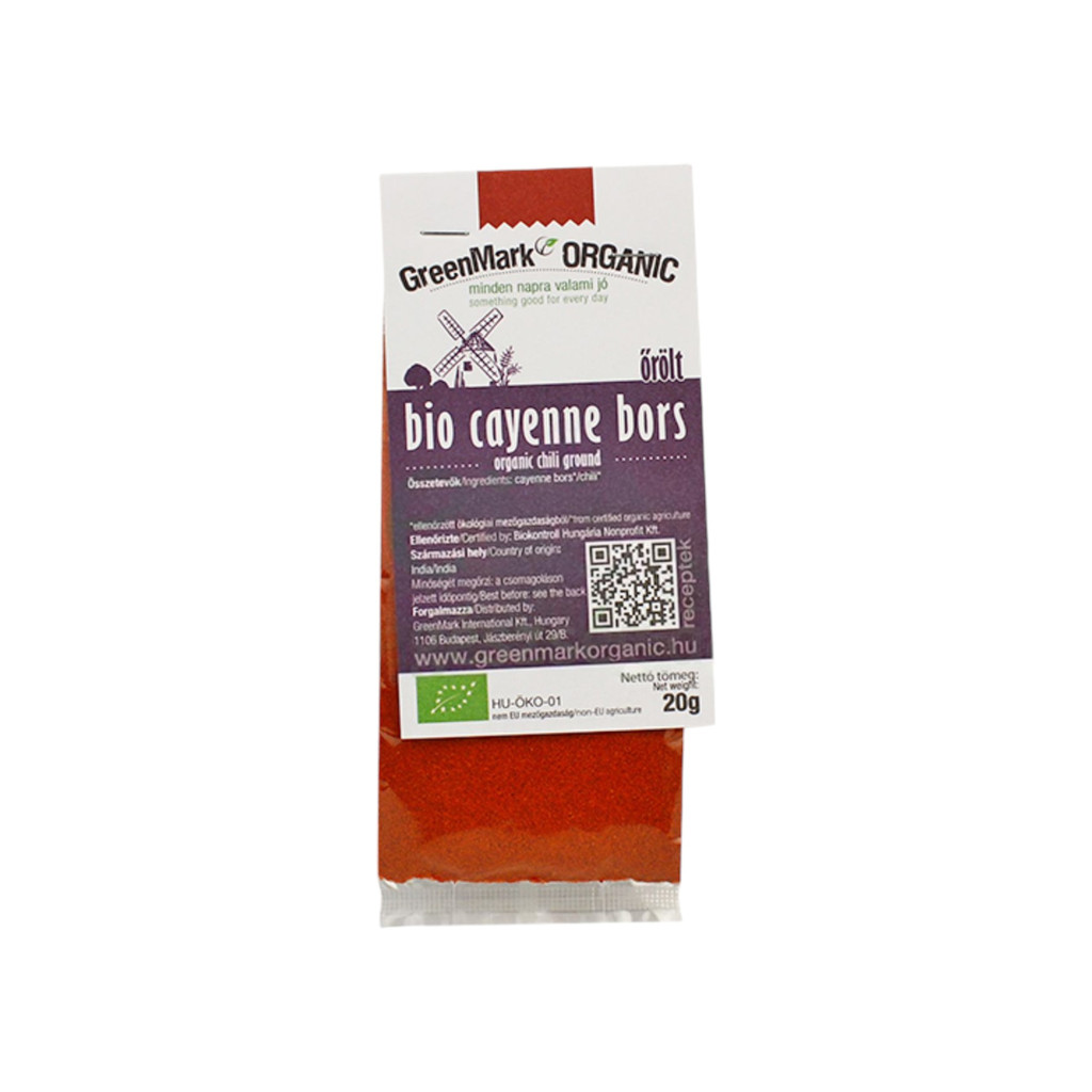 Piper cayenne bio Greenmark măcinat 20 g