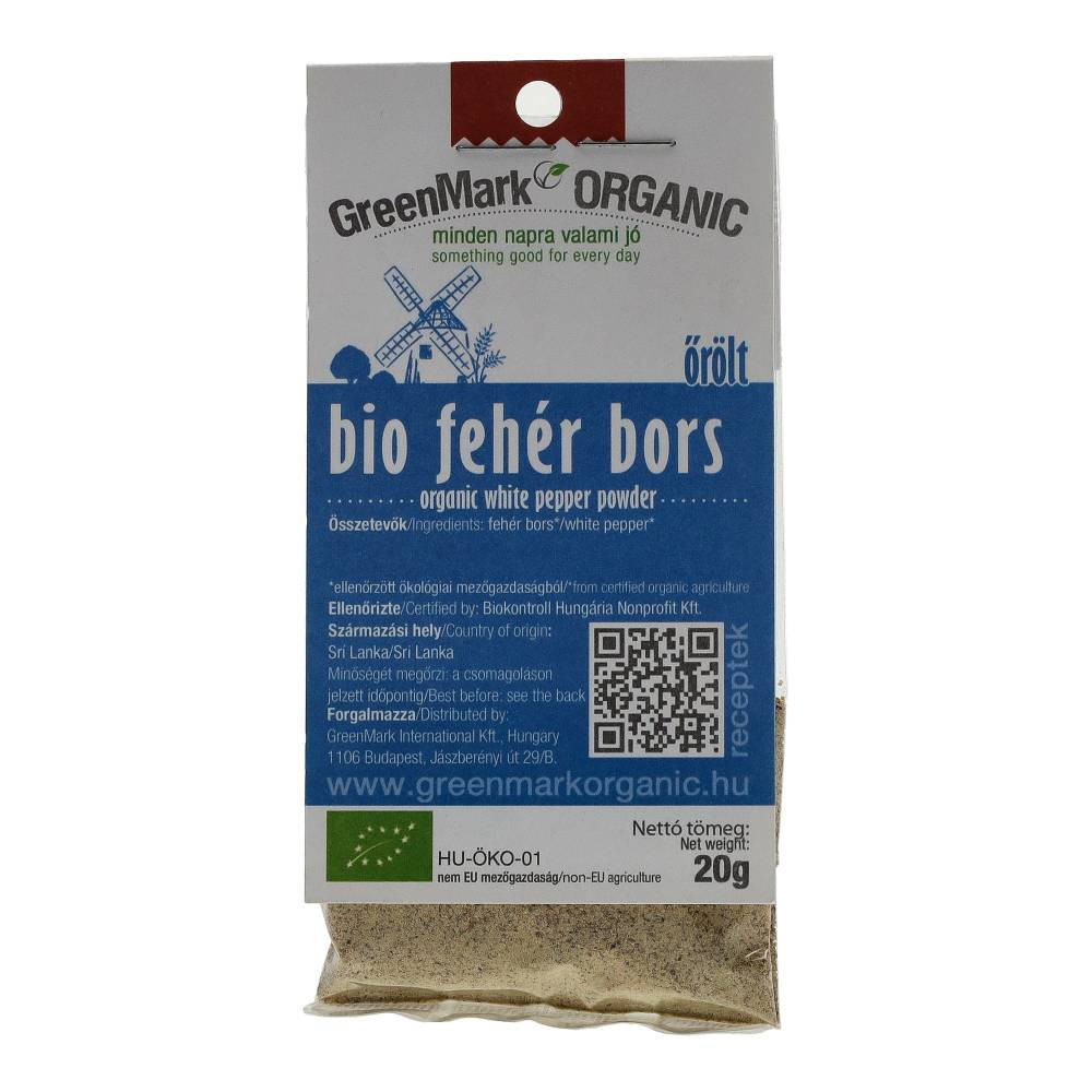 Greenmark bio fehér bors őrölt 20 g