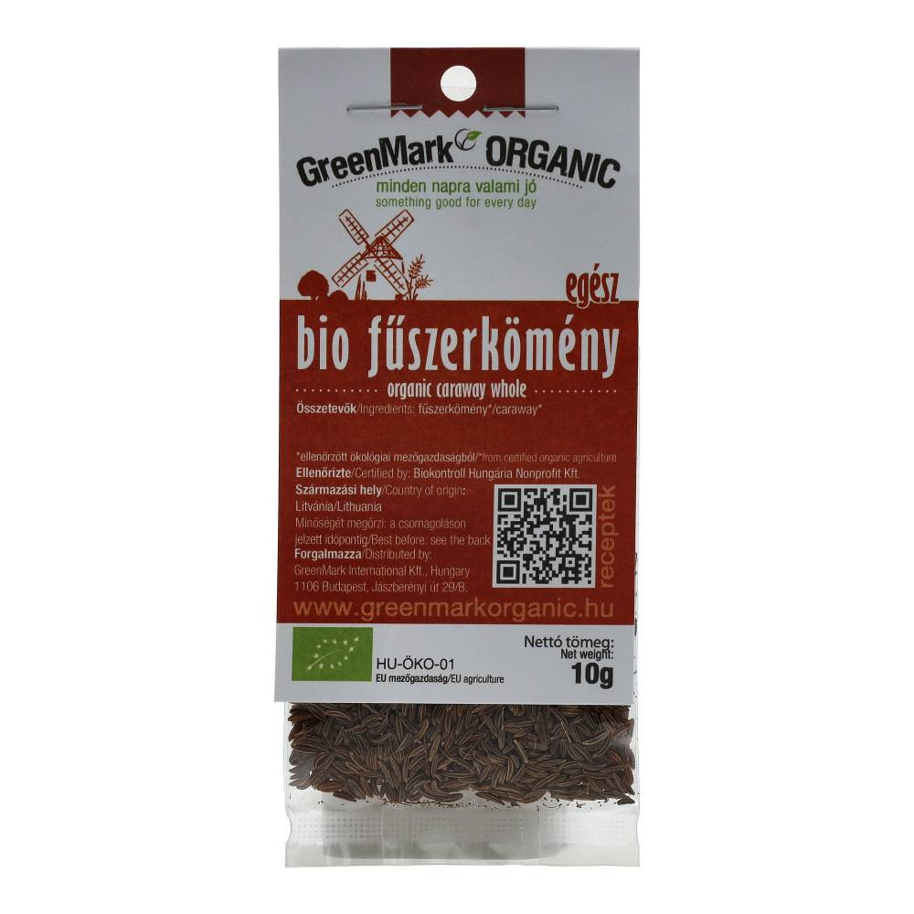 Greenmark bio fűszerkömény egész 10 g