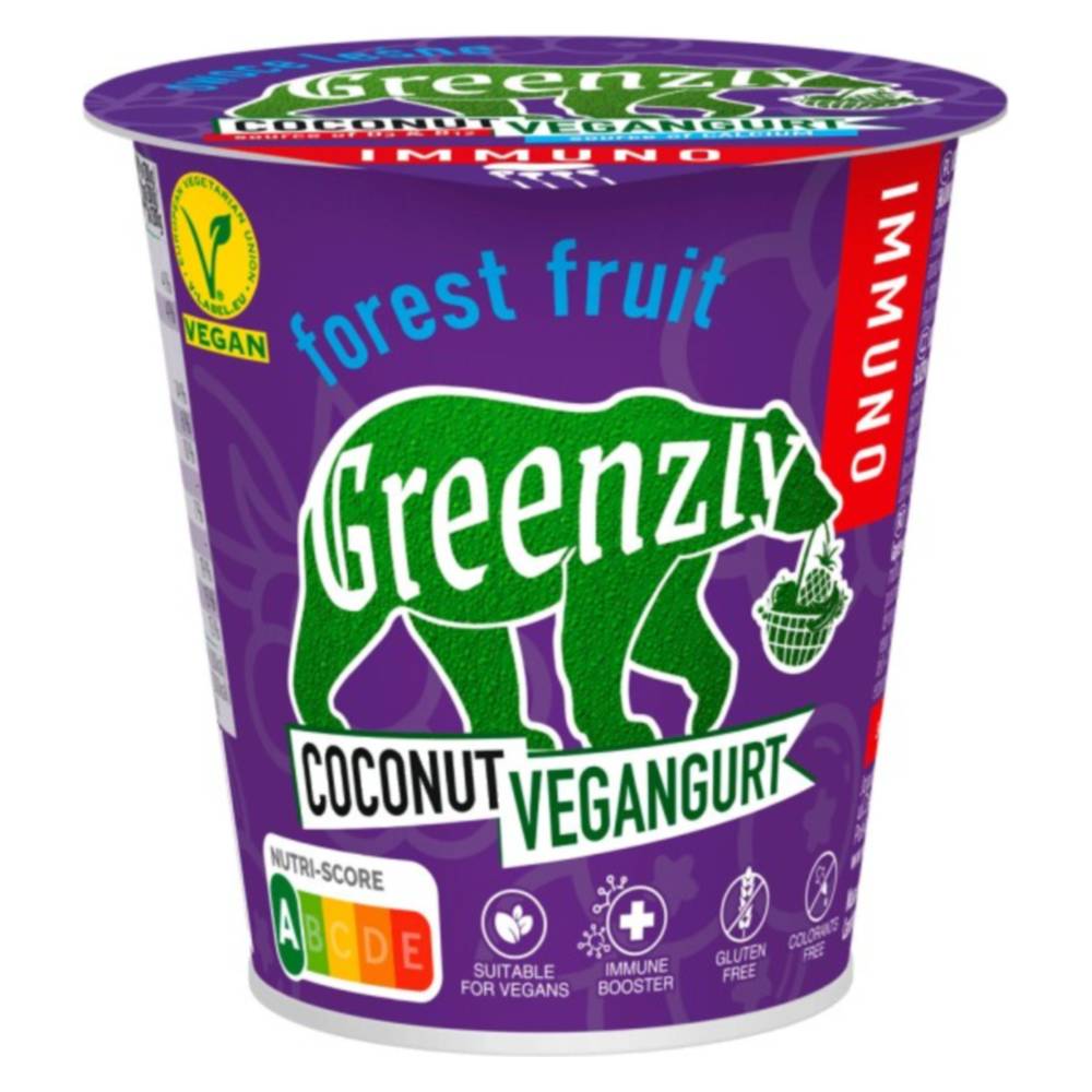 Iaurt de cocos vegan cu fructe de pădure Greenzly 130 g