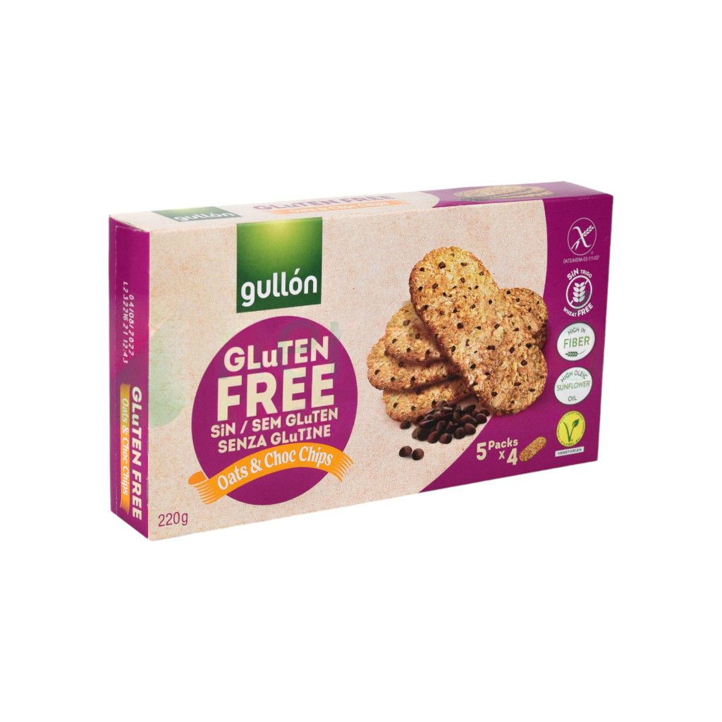 Gullón gluténmentes zab-csokoládé keksz 220 g