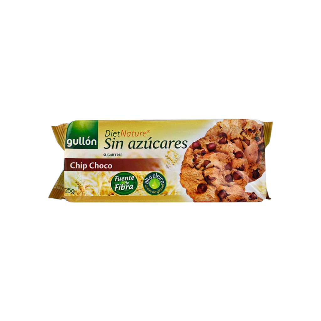 Gullón cookie with chocolate chip and chocolate pieces sweetened with sweetener 125 g