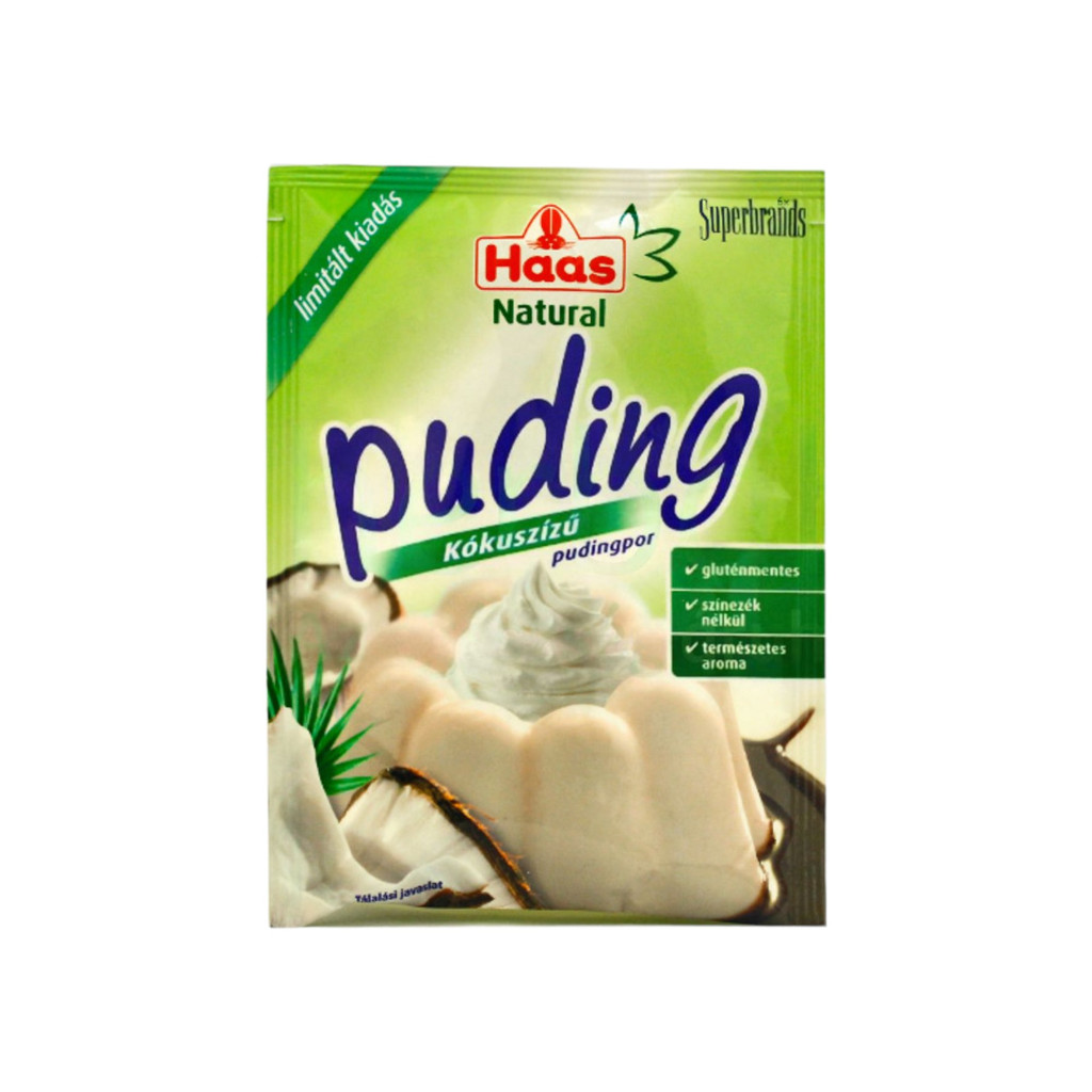 Prírodný pudingový prášok Haas s príchuťou kokosu 40 g