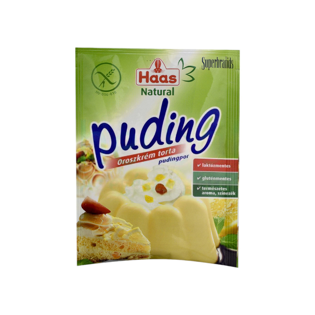 Pudră naturală pentru budincă Haas cu aromă de cremă de vanilie 40 g