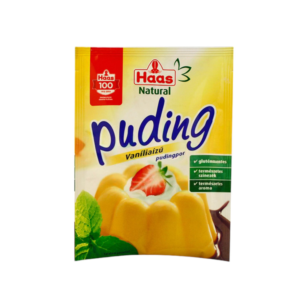 Pudră naturală pentru budincă Haas de vanilie, 40 g