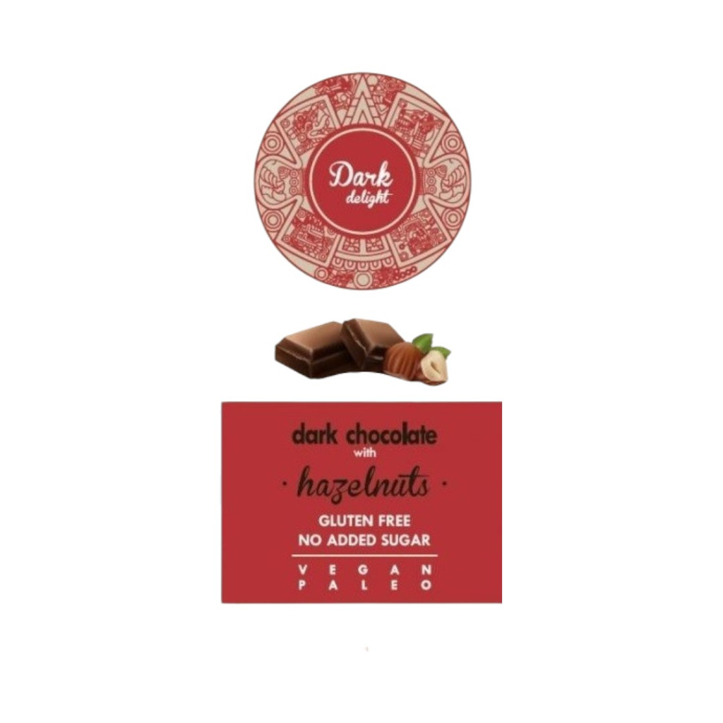 Health market paleo dark delight chocolate with whole hazelnuts sweetened with sweeteners 80 g