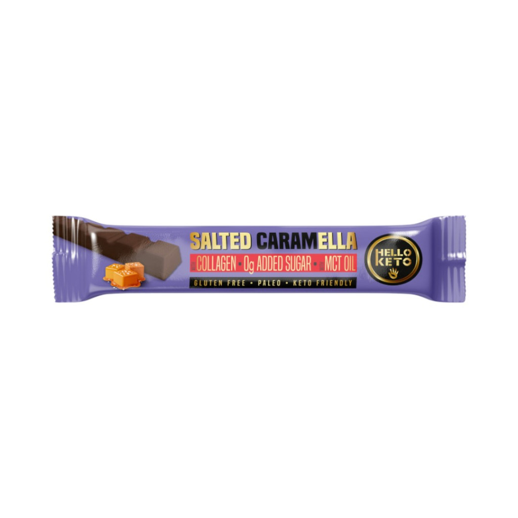 HelloKeto szelet kakaóvaj sós-karamell ízű édesítőszerekkel 40 g