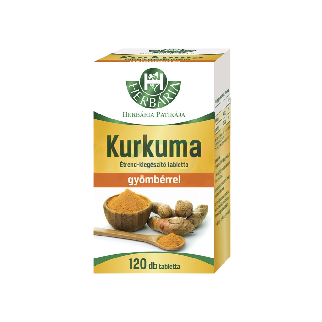 Herbária kurkuma-gyömbér tabletta 120 db
