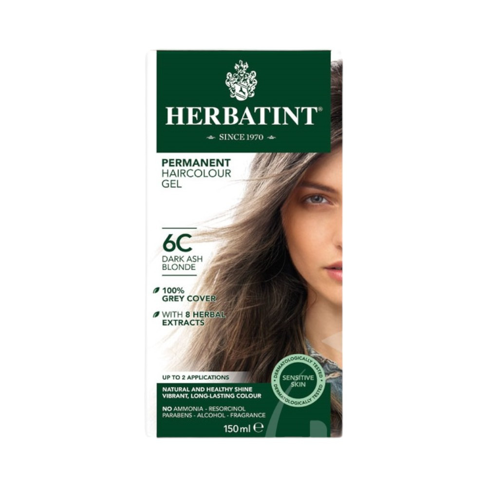 Herbatint 6c dark ash blonde permanent vegetable hair dye 150 ml