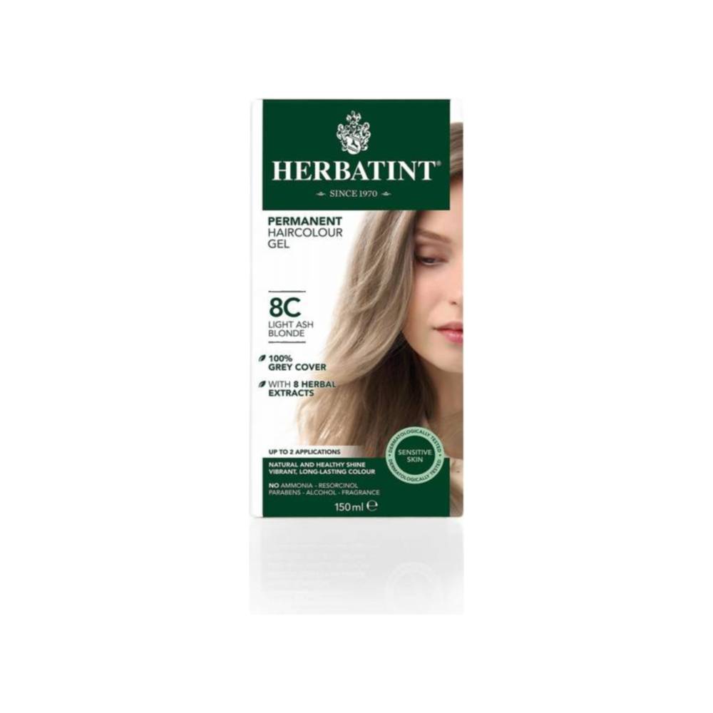 Herbatint 8c Jasny popielaty blond trwały kolor włosów roślinny 150 ml