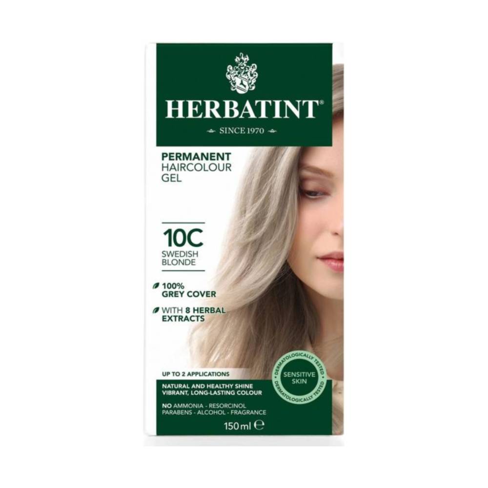 PŘÍRODNÍ TRVALÁ BARVA NA VLASY HERBATINT 10C (ŠVÉDSKÁ BLONDÝNA) 150 ml