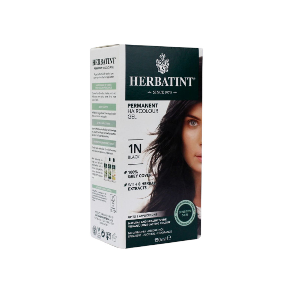 NATURALNA TRWAŁA FARBA DO WŁOSÓW HERBATINT 1N (CZARNY) 150 ml