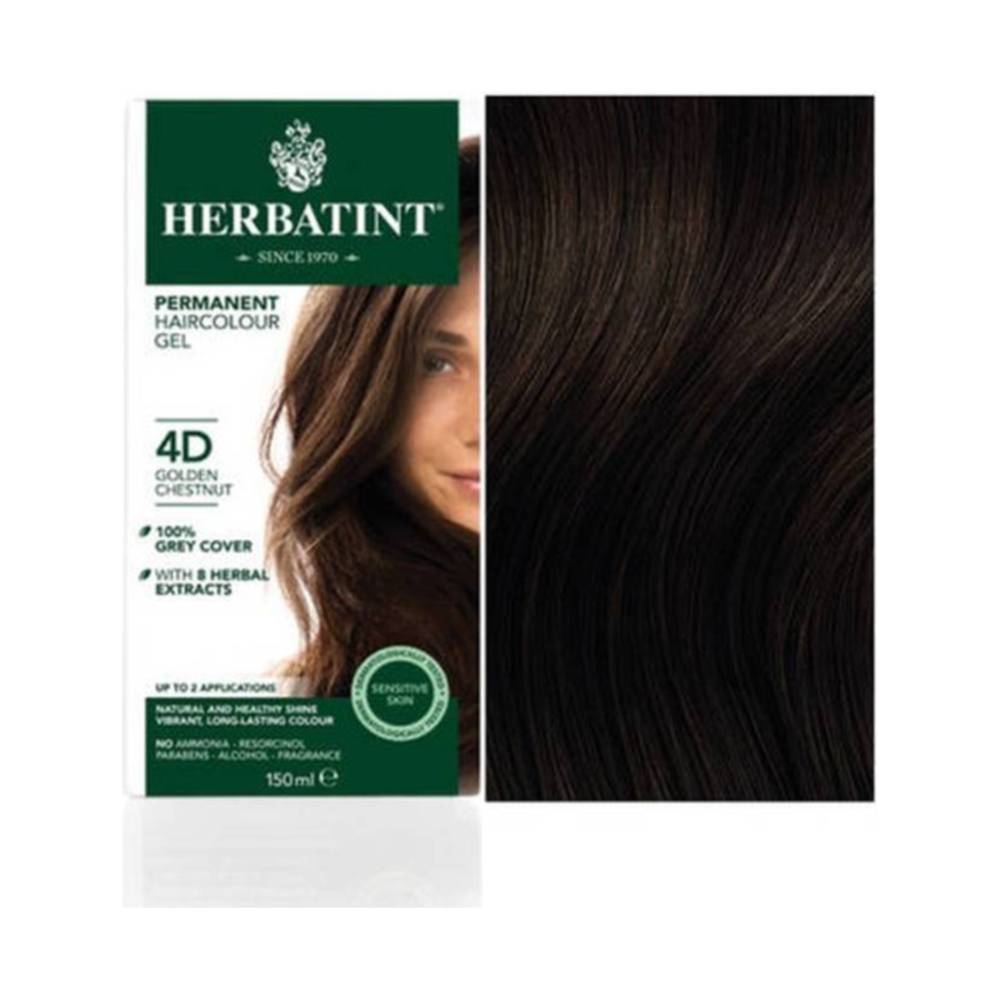 PŘÍRODNÍ TRVALÁ BARVA NA VLASY HERBATINT 4D (HNĚDÁ) 150 ml