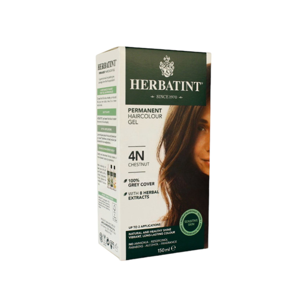 PŘÍRODNÍ TRVALÁ BARVA NA VLASY HERBATINT 4N (KAŠTAN) 150 ml
