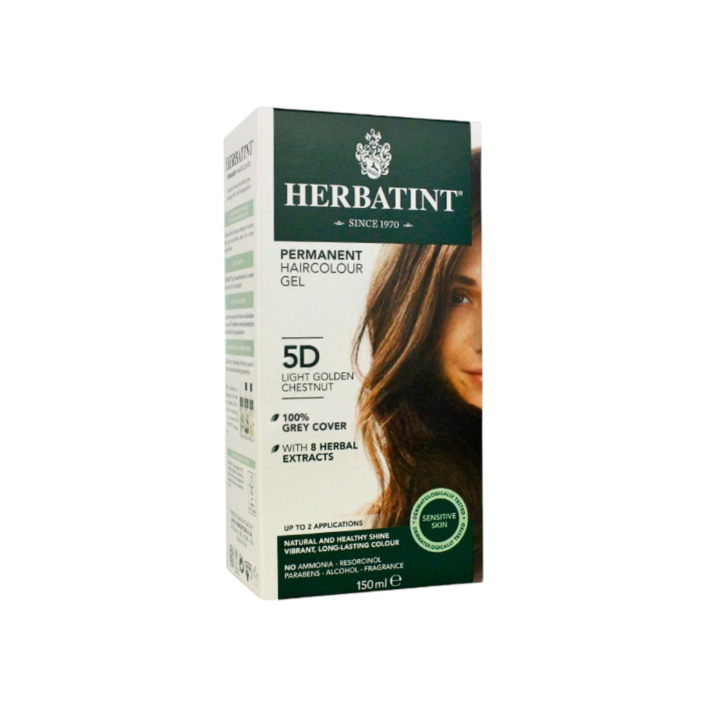 PRIRODNÁ TRVALÁ FARBA NA VLASY HERBATINT 5D (SVETLO ZLATÁ GAŠTANOVÁ) 150 ml