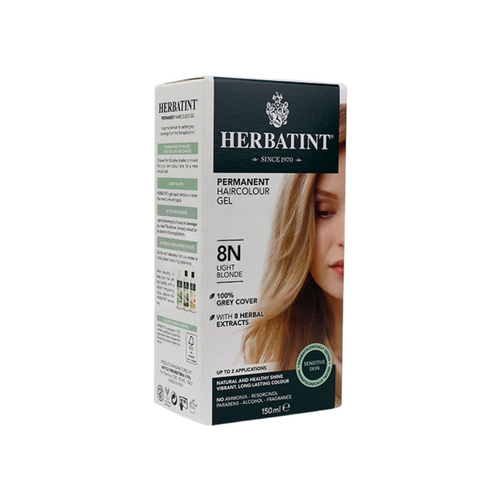 TRWAŁY FARBA DO WŁOSÓW HERBATINT 8N (JASNOBLOND) 150 ml