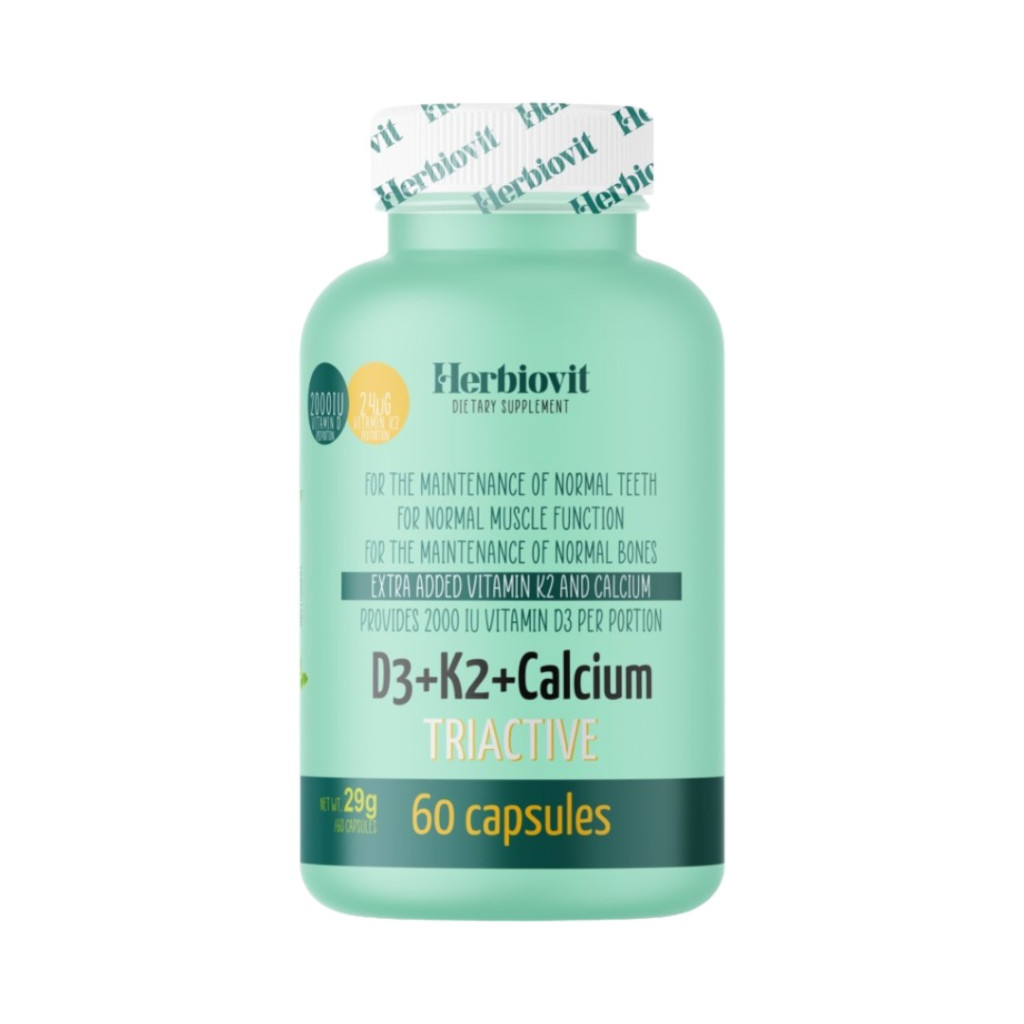 Capsule HERBIOVIT D3+K2+CALCIUM TRIACTIVE 60 pcs