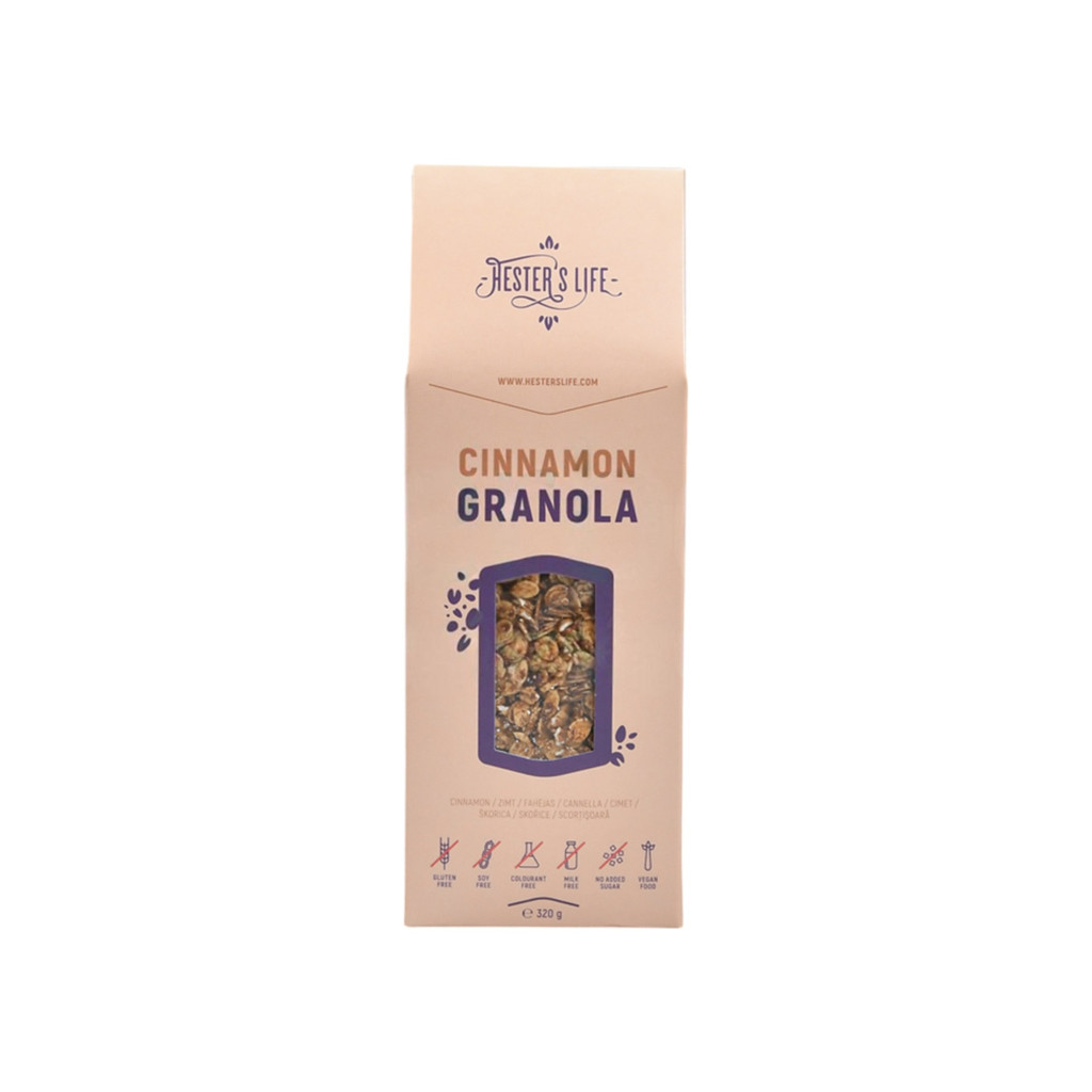 Hesters life skořicová granola, 320 g