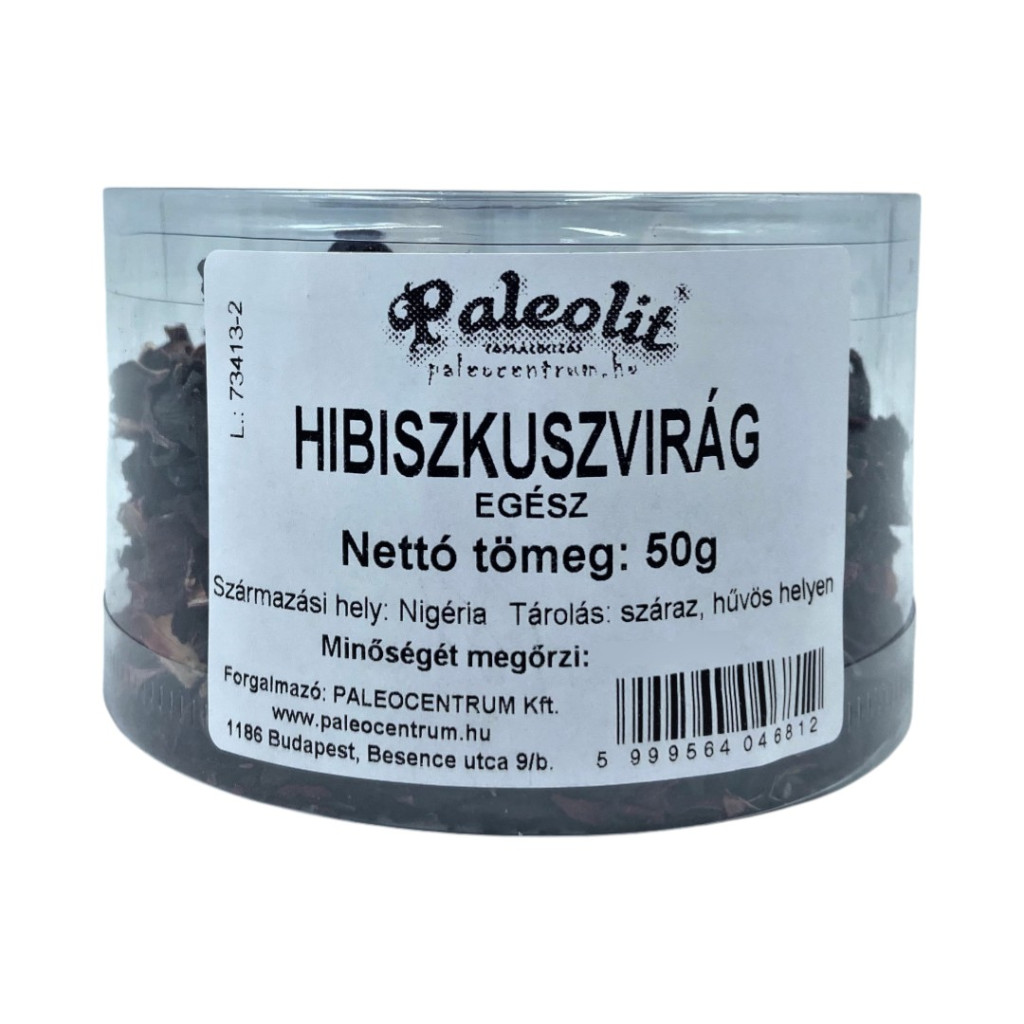 Whole Hibiscus flower, 50g in cylinder Paleolithic