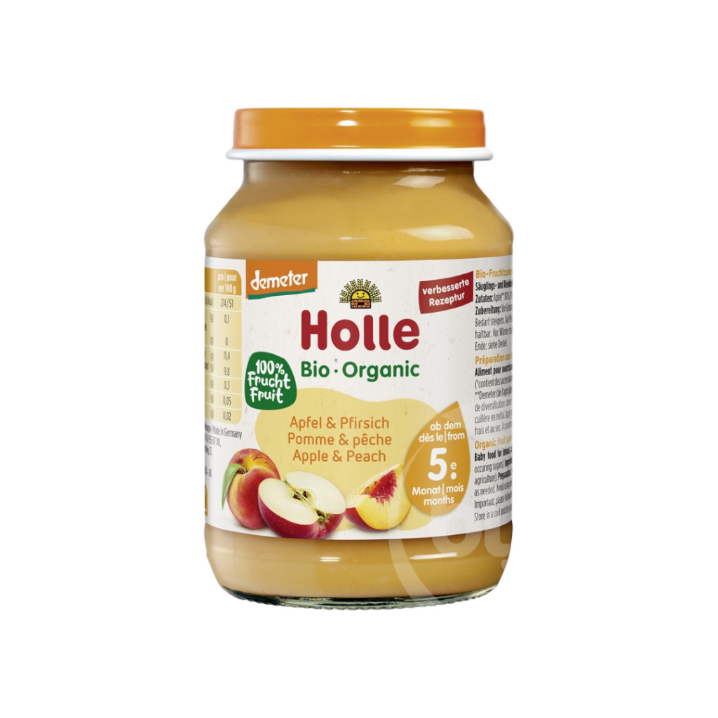 Holle bio bébiétel őszibarack-alma 190 g