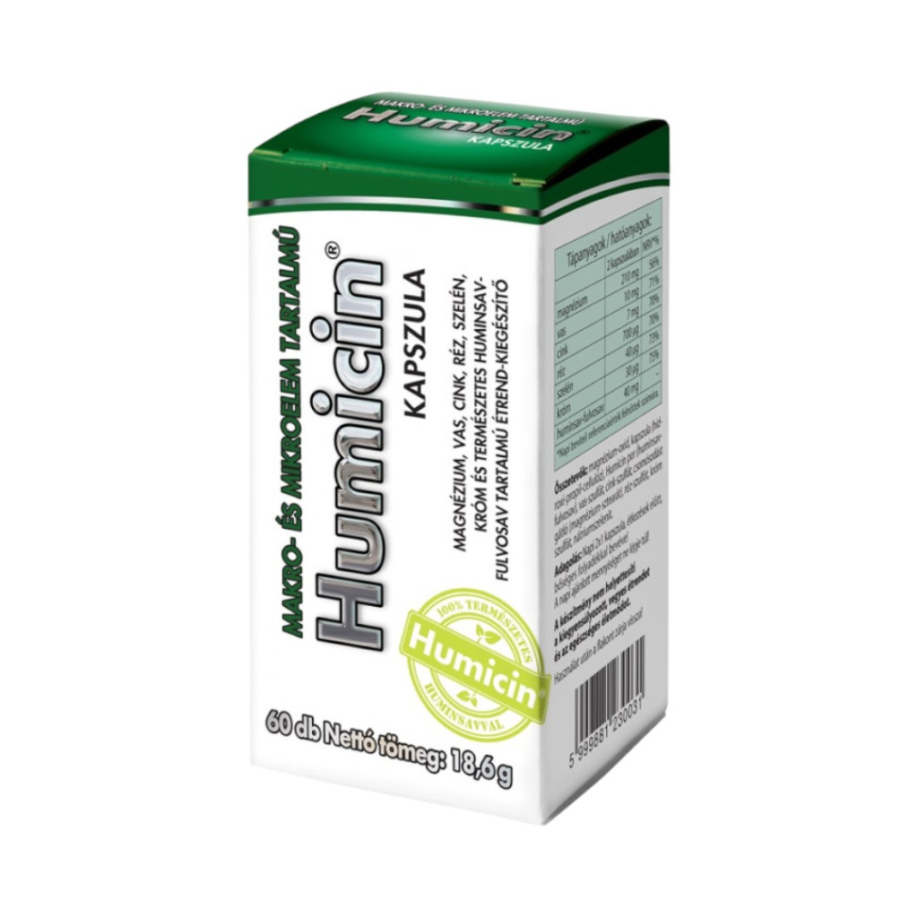 Kapsle Humicin s obsahem makro- a mikroprvků, 60 ks