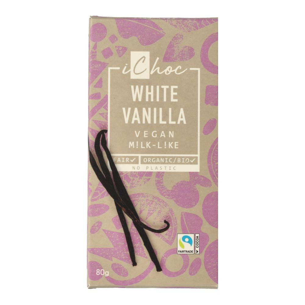 Ichoc bio mandula olajjal készült fehér csokoládé bourbon vaníliával vegán 80 g