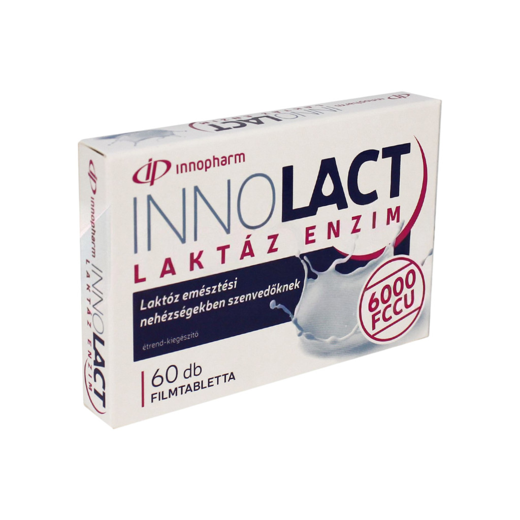 INNOPHARM INNOLACT ENZYME LAKTAZA 6000FCCU TABLETKA POWLEKANA 60 szt