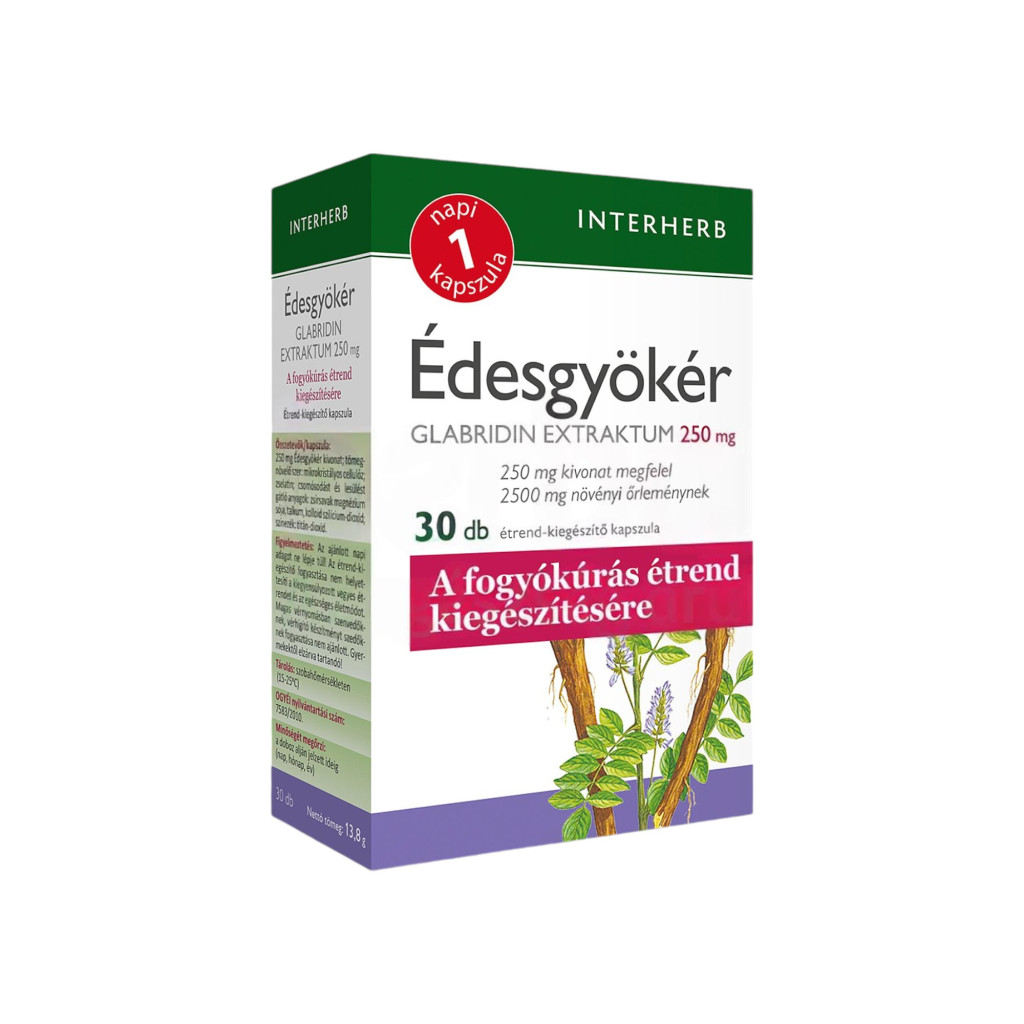 INTERHERB NAPI 1 ÉDESGYÖKÉR GLABRIDIN EXTRAKTUM KAPSZULA 30 db