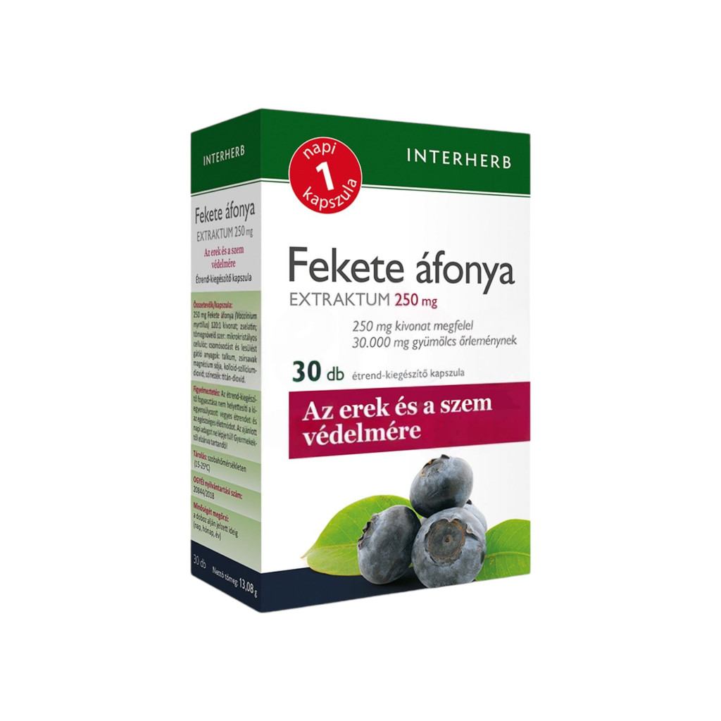 INTERHERB ZILNIC 1 CAPSULĂ DE EXTRACT DE AFINE NEGRE 30 buc