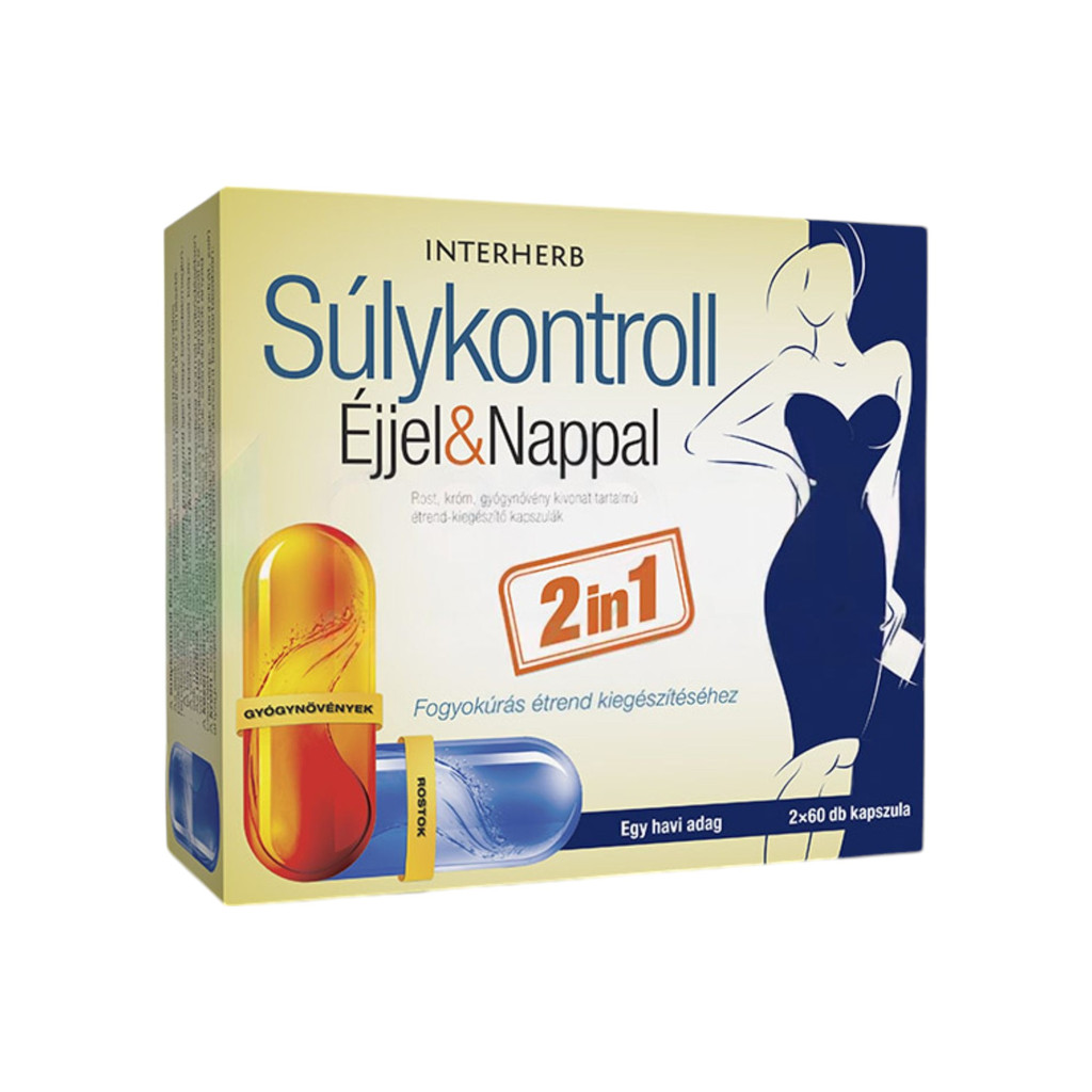 INTERHERB SÚLYKONTROLL ÉJJEL&amp;amp;amp;amp;ampampampampampampampamp NAPPAL KAPSZULA 2X60 db