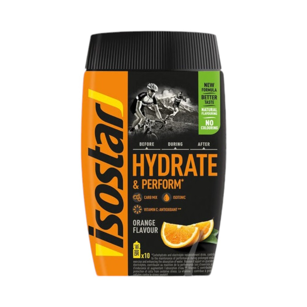 Isostar pulbere de băutură izotonică în aromă de portocale, 400 g