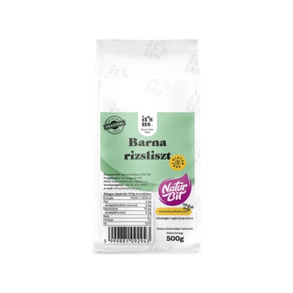 Je to naturálna hnedá ryžová múka Naturbit 500 g