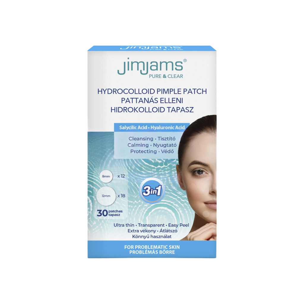 Jimjams pure &amp; clear hidrokolloid pattanástapasz BHA+HA 30 db