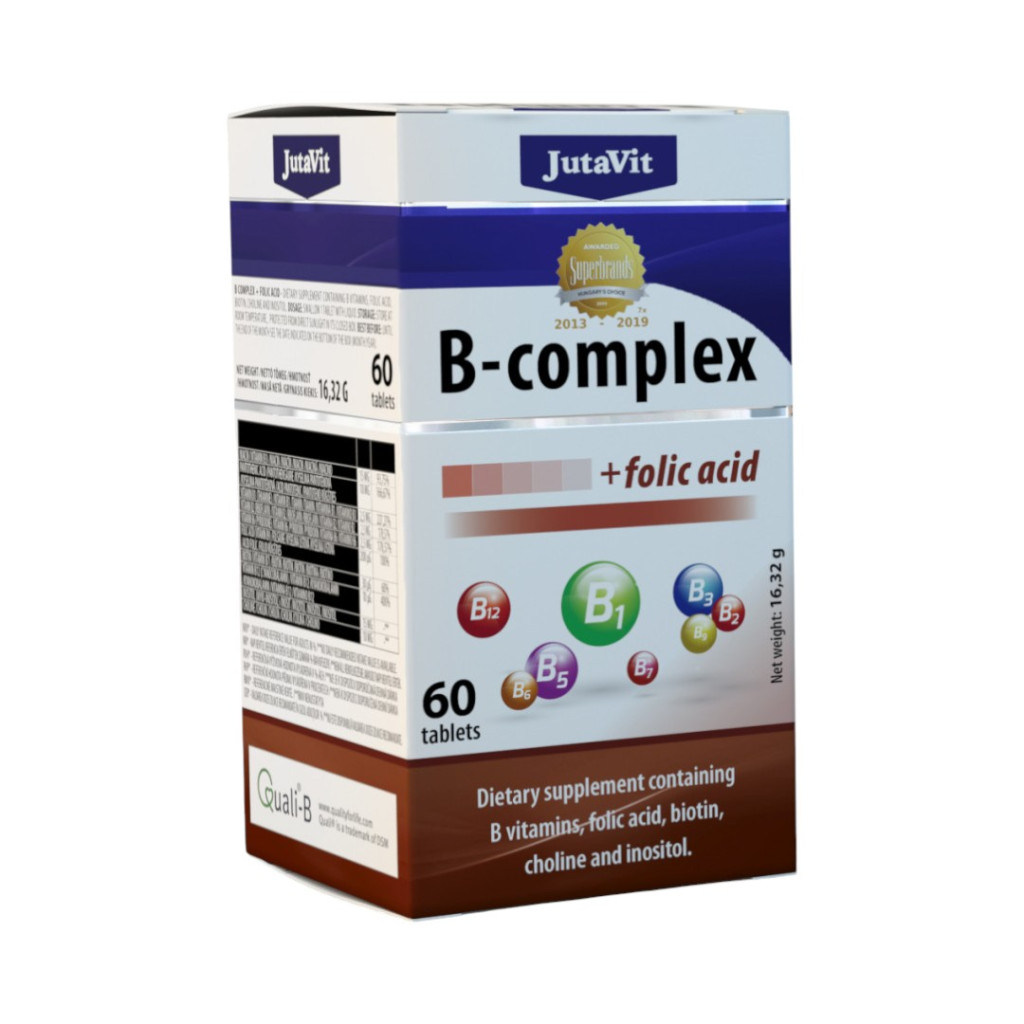 Jutavit B- Kompleks + Kwas foliowy 60 szt