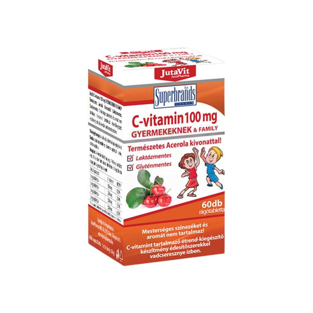 Jutavit Witamina C 100 mg dla dzieci z ekstraktem z aceroli 60 sztuk